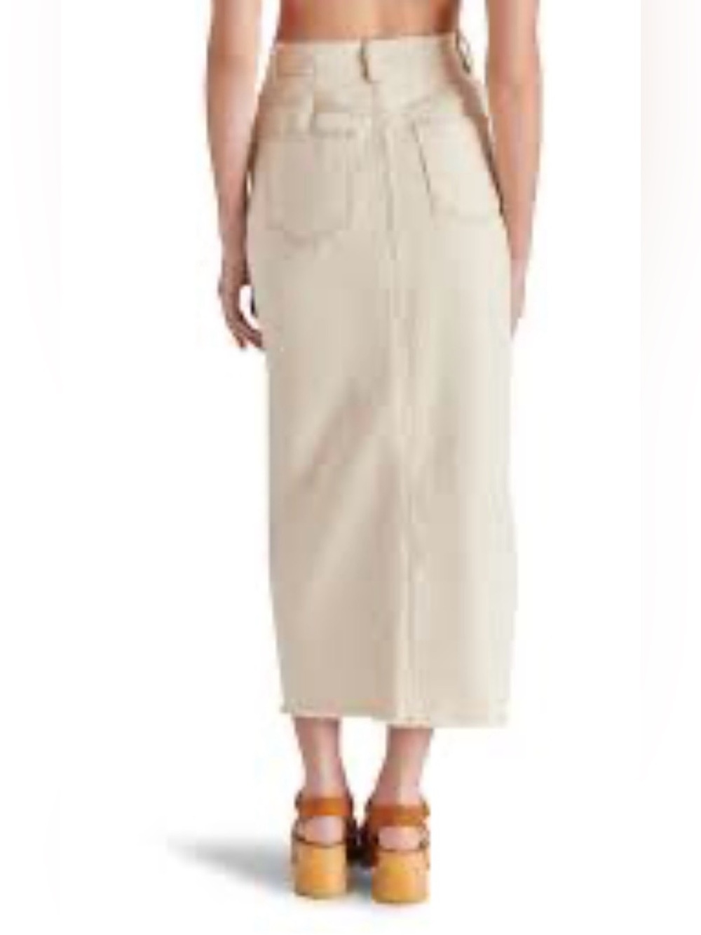 Steve Madden Avani Denim Ivory Midi Skirt sz 10 - Picture 3 of 9